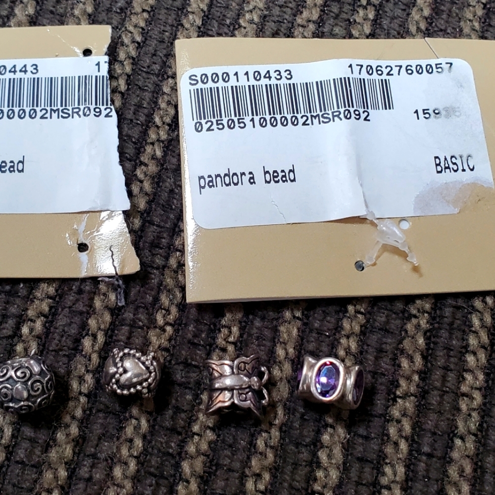 Pandora Sterling Silver Beads/Charms; Set of 4